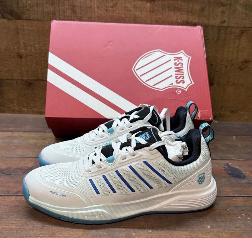 K-Swiss Ultra Court Size 7 White Blue Men's Shoes